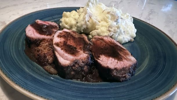 A perfectly seared pork tenderloin finished in the oven and topped with a rich, glossy Madeira sauce. This dish is surprisingly simple and seriously impressive.