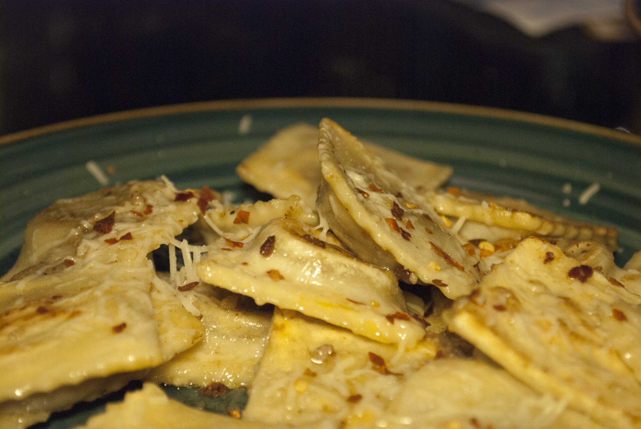 Ravioli in a Brown Butter This dish is quick and satisfying cook the butter slowly stirring constantly to prevent burning. The difference between perfection and blah is just a few moments of cook time of the brown butter.