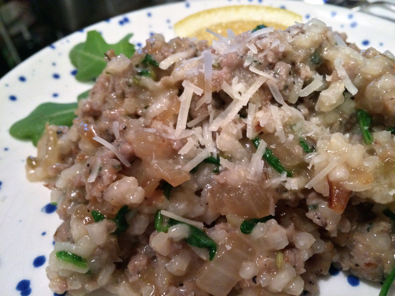 Creamy risotto meets savory Italian sausage, sweet caramelized onions, and peppery arugula in this mouthwatering dish. Stick to the technique and Arborio rice, and let your culinary creativity run wild!